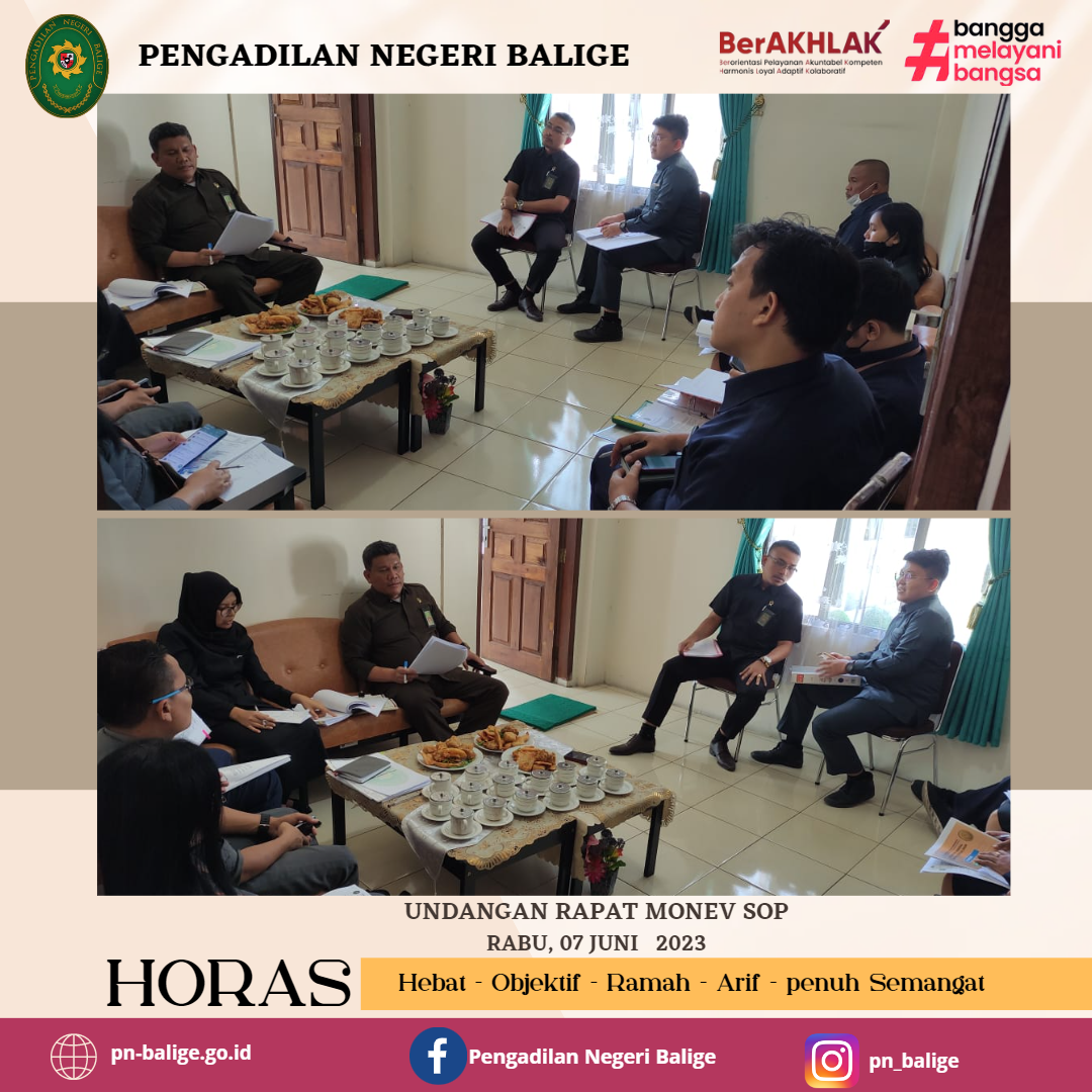 RAPAT MONEV SOP PENGADILAN NEGERI BALIGE